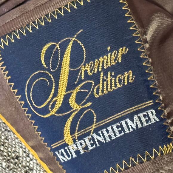 1990s Kuppenheimer Mens Sport Coat Size 44" Brown Gray Tan Blue Single Breasted - Picture 2 of 11